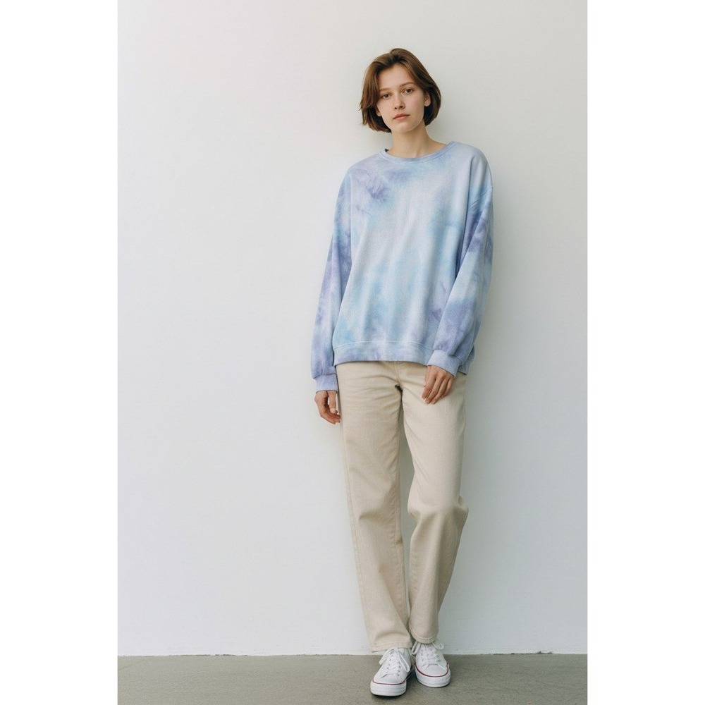 Kelleydeeee OG Blue Purple Tie Dye Crewneck Sweatshirt Relaxed Fit Pullover